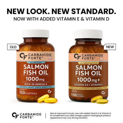 Omega 3 Fish Oil 1000mg with Vitamin D & E – Salmon Fish Oil Softgels (150 Softgels)