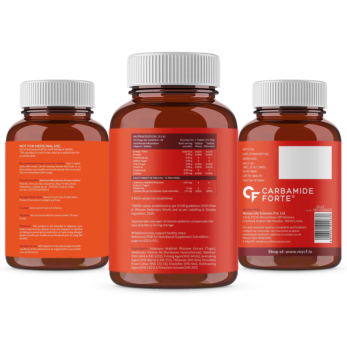 Melatonin 5 mg with Tagara – 60 Veg Tablets