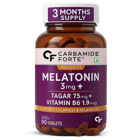Carbamide Forte Melatonin 3mg With Tagara 75mg Sleeping Aid Pills 90 Tablets