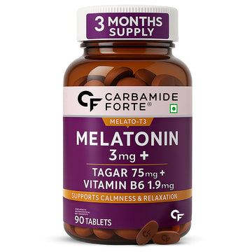 Carbamide Forte Melatonin 3mg With Tagara 75mg Sleeping Aid Pills 90 Tablets