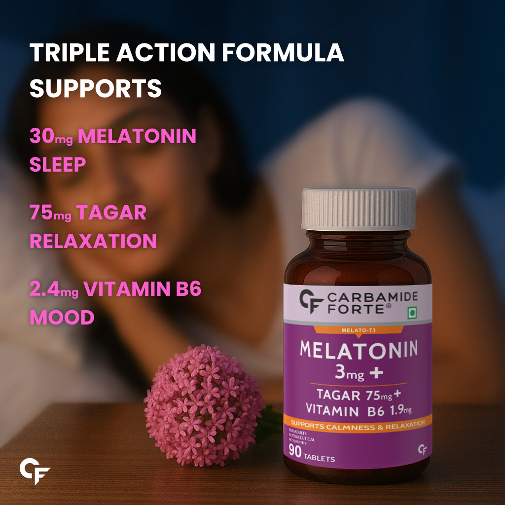 Carbamide Forte Melatonin 3mg With Tagara 75mg Sleeping Aid Pills 90 Tablets