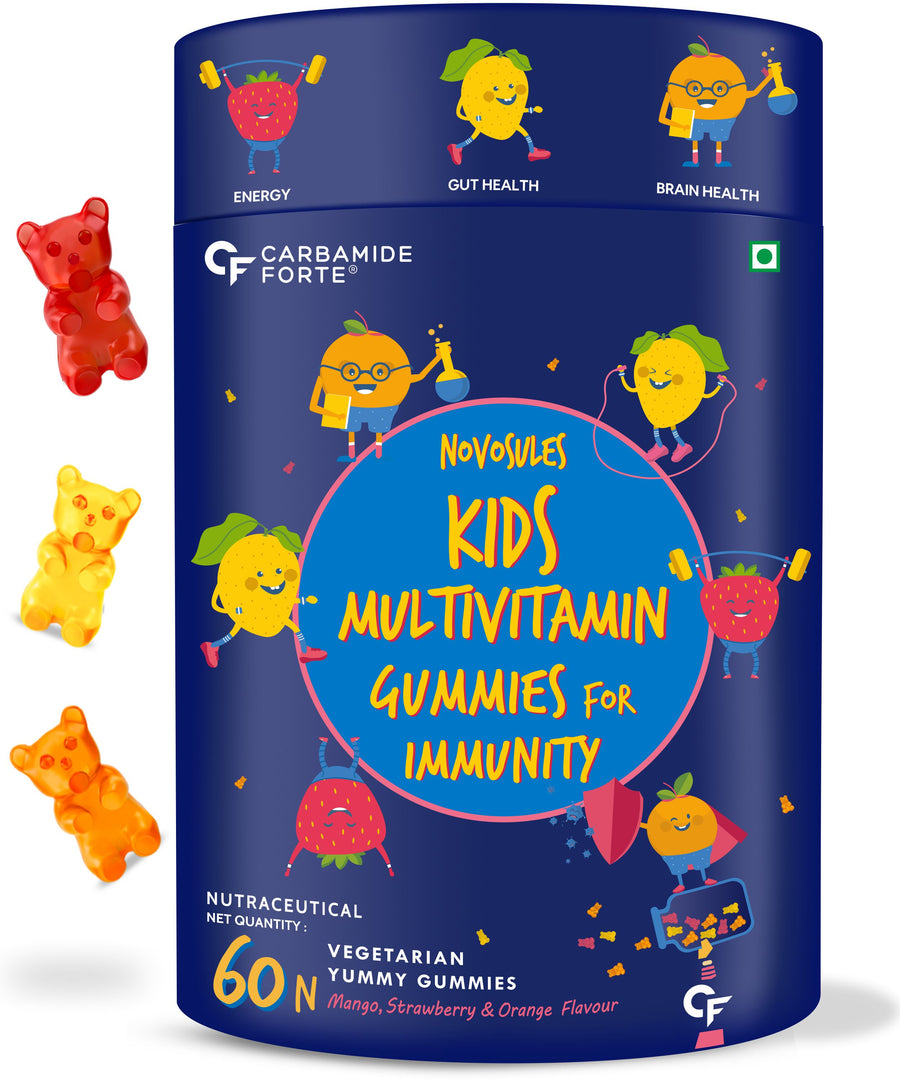 Carbamide Forte Multivitamin Gummies For Kids | Multivitamin For Kids With 20 Nutrients | Kids Multivitamin Gummies With Superfoods | Multi Vitamin Gummies Kids For 4-6 Years | Kids Gummies With 60 Gummy Bear