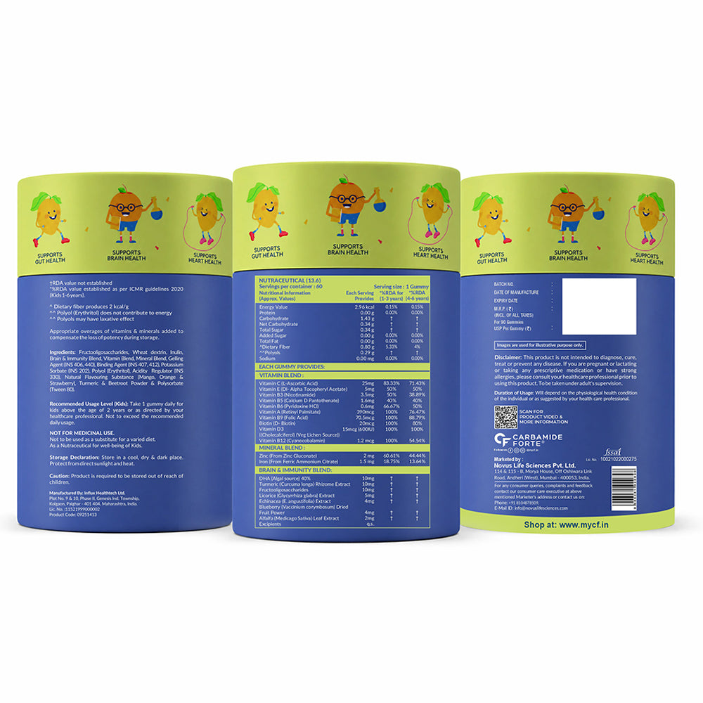 Multivitamin Gummies for Kids – 20 Nutrients for Daily Immunity & Growth (60 Counts)