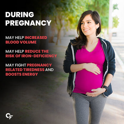 Carbamide Forte Chelated Iron Supplement for Women and Men | Folic Acid Tablets for Pregnancy | Hemoglobin Booster | 60 Veg Tablets for Hair Growth with Iron Bisglycinate