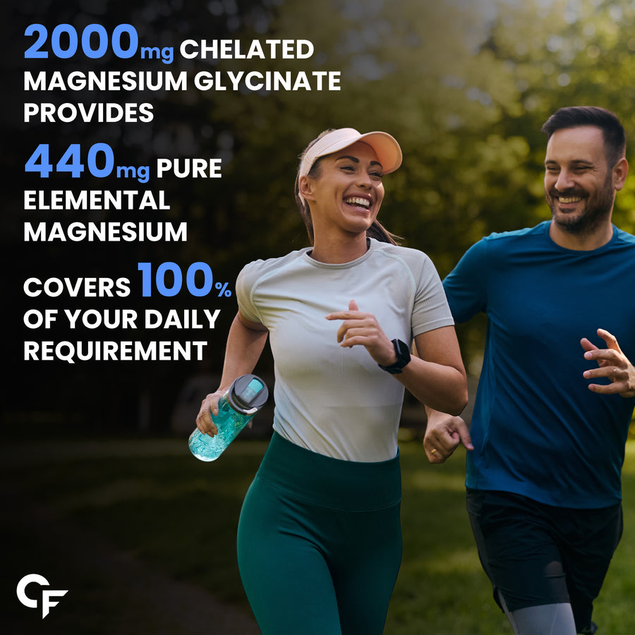 Carbamide Forte Chelated Magnesium Glycinate Supplement 2000mg Per Serving- 120 Veg Tablets