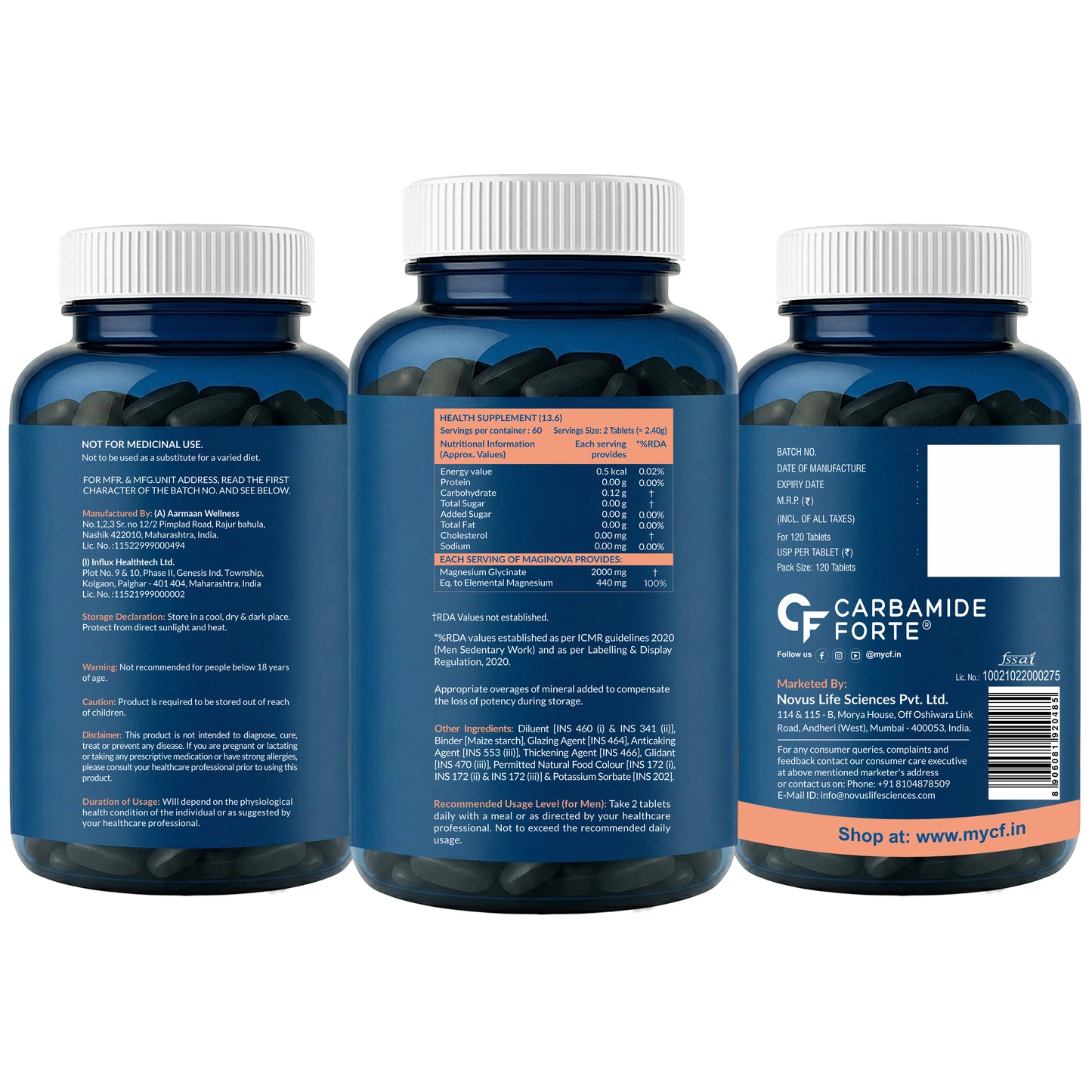 Chelated Magnesium Glycinate 2000 mg | Muscle Recovery & Sleep Support | 120 Tablets