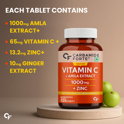 Natural Vitamin C from Amla with Zinc 1000 mg | 120 Tablets