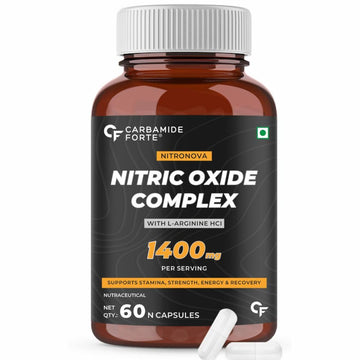 Carbamide Forte Nitric Oxide Supplement 1200mg with L-Arginine HCL, AAKG, L Citrulline Malate, Beet Root Extract & Caffeine – 60 Veg Capsules