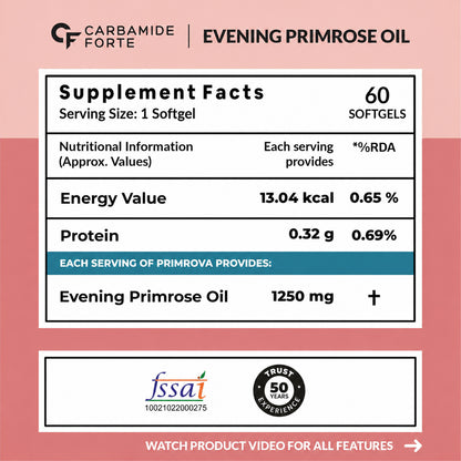 Carbamide Forte Evening Primrose Oil — 1250 mg Softgel Capsules