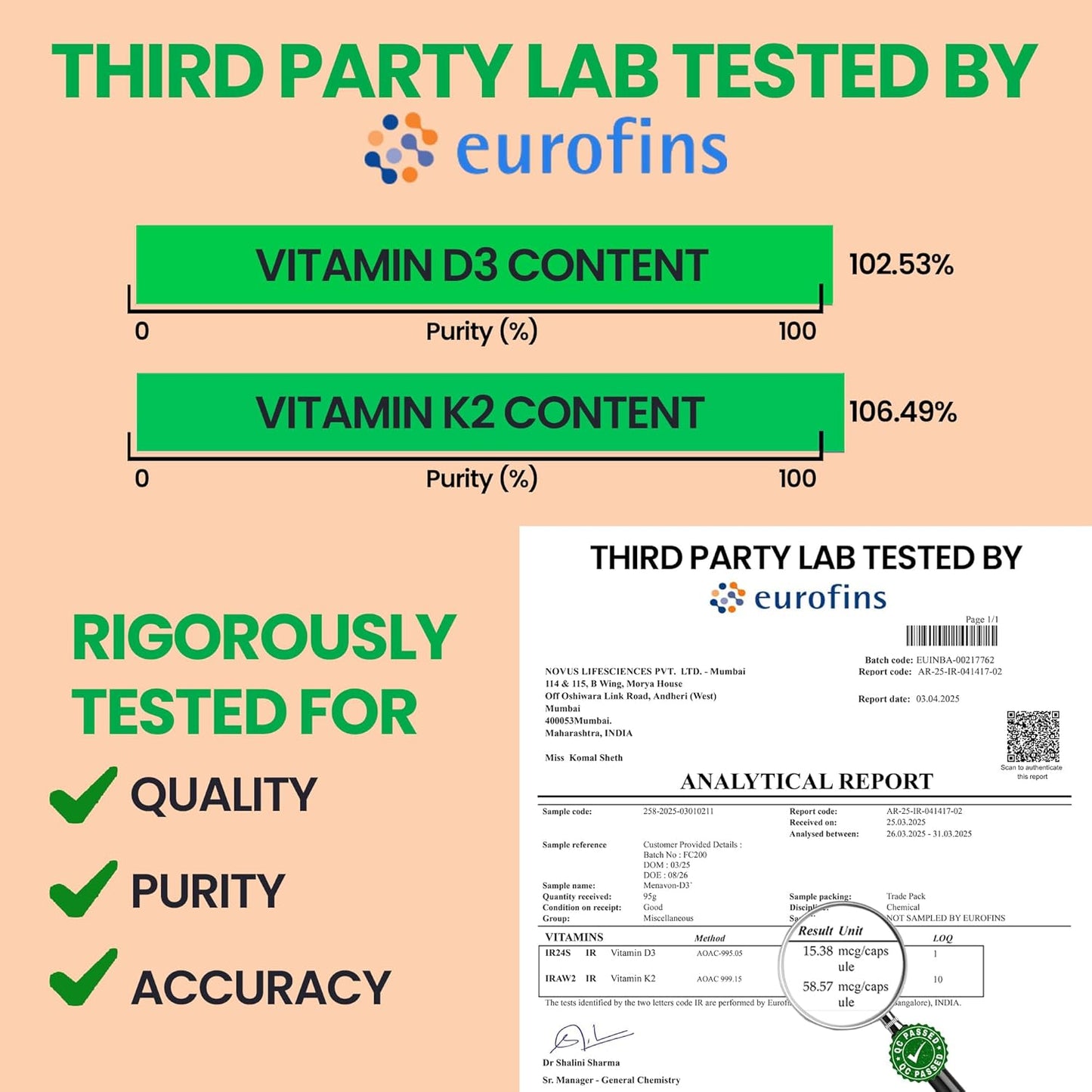 Vitamin D3 + K2 Supplement – For Strong Bones & Heart Wellness