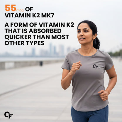 Vitamin D3 + K2 Supplement – For Strong Bones & Heart Wellness (120 Counts)