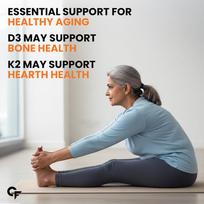 Vitamin D3 + K2 Supplement – For Strong Bones & Heart Wellness (120 Counts)