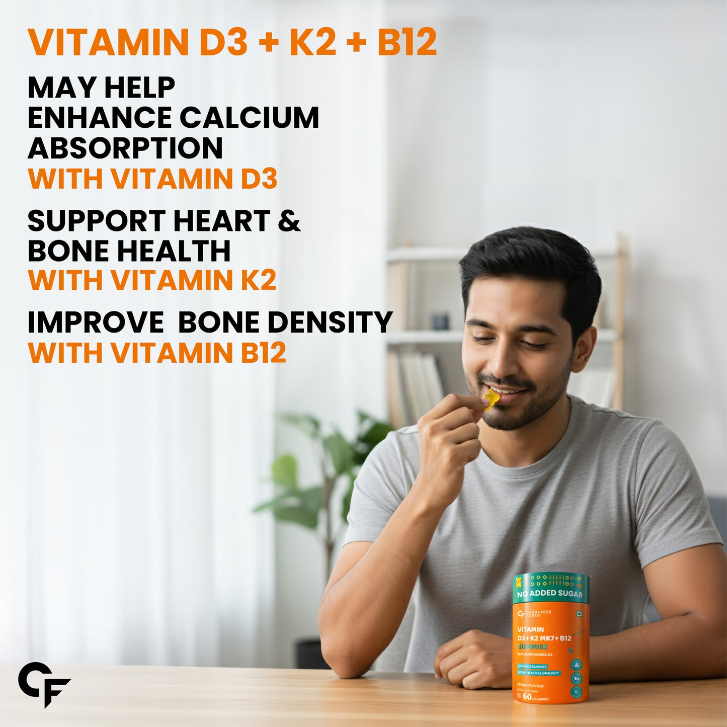 Vitamin D3 K2 MK7 & B12 Gummies – For Energy, Immunity & Bone Health
