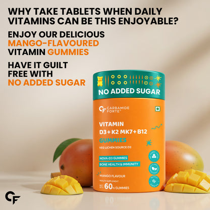 Vitamin D3 K2 MK7 & B12 Gummies – For Energy, Immunity & Bone Health