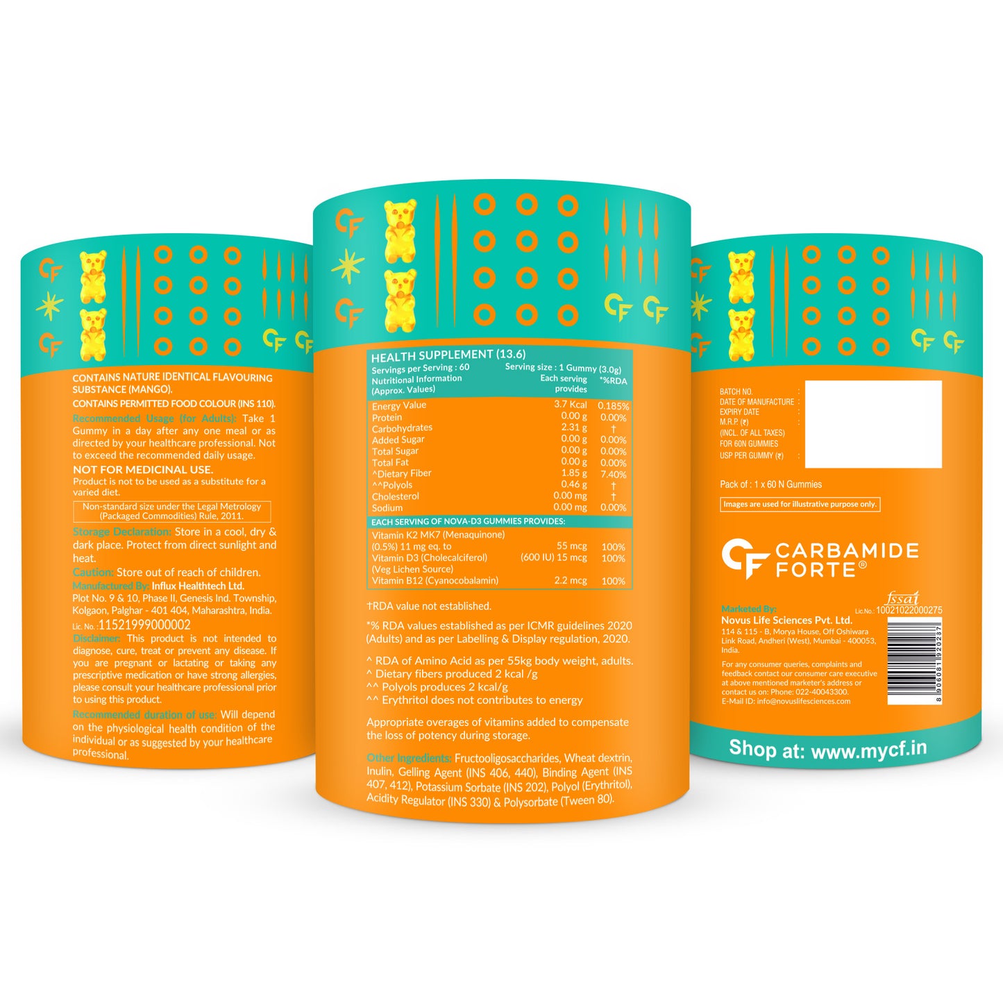 Vitamin D3 K2 MK7 & B12 Gummies – For Energy, Immunity & Bone Health