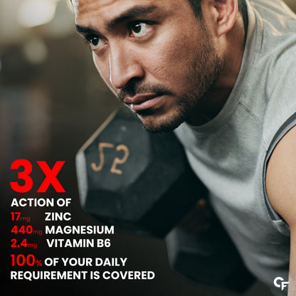 Carbamide Forte ZMA and Zinc Supplement for Men | Zinc and Magnesium Supplements with Vitamin B6 | Zinc tablets May Support Muscle Recovery and Sleep Quality | 60 Tablets