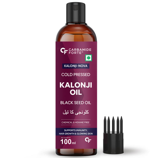 Carbamide Forte Kalonji Oil Cold Pressed | Black Seed Oil for Hair Growth - Edible | 100 ml