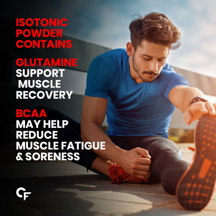 Carbamide Forte Isotonic Powder | Instant Energy Drink for Workout |  Electrolyte Powder with added BCAA & L Glutamine - Litchi Flavour - 500g