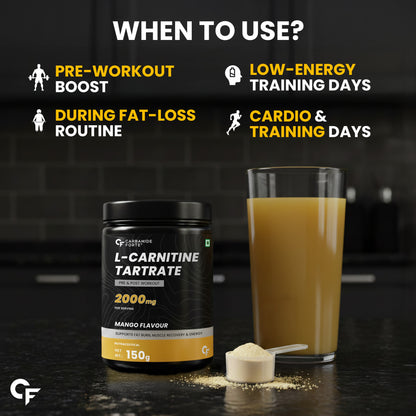 L-Carnitine Tartrate 2000mg Powder – Pre & Post Workout Supplement