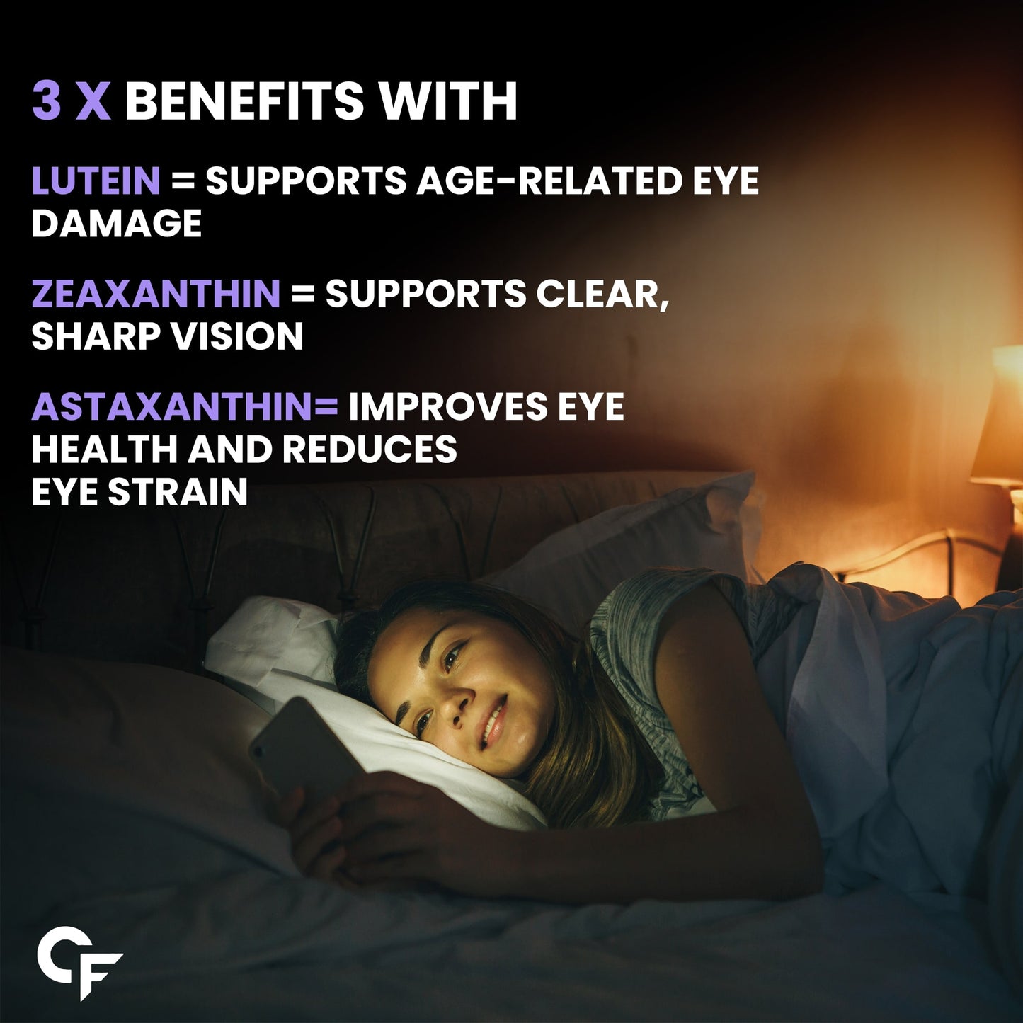 Carbamide Forte Eye Supplement Gummies | Lutein and Zeaxanthin Supplements For Women & Men | Lutein 10mg, Zeaxanthin 2mg & Astaxanthin 2mg | Eye Supplements to Improve Vision | 60 Veg Eye Gummies