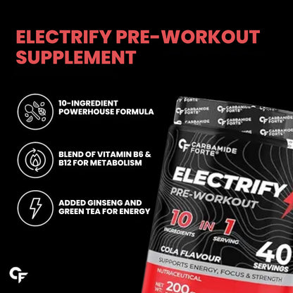 Pre Workout for Men & Women – 200g Cola Flavour for Energy & Focus