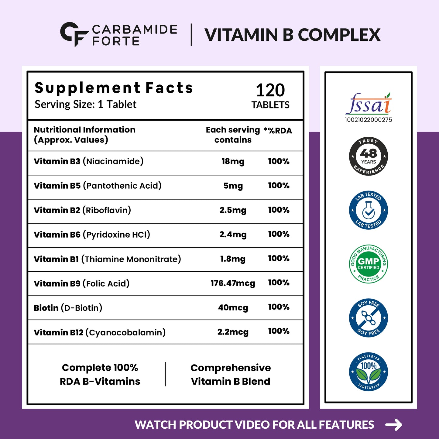 Vitamin B-Complex 50 mg | 8 Essential B Vitamins