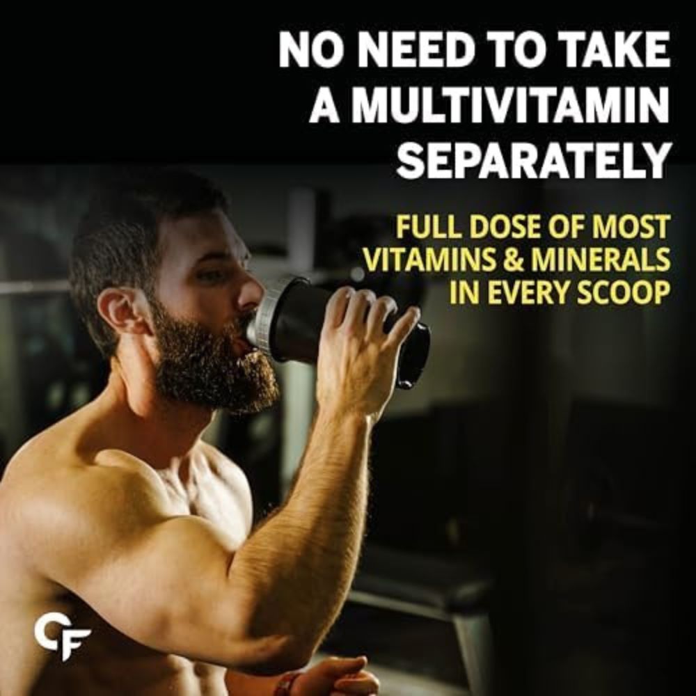 Carbamide Forte Vegan Protein Powder - Plant Based Protein Powder with Multivitamin, Minerals, Superfoods, Pea Protein, Digestive Enzymes | Plant Protein Powder - Alphonso Mango Flavour - 500g