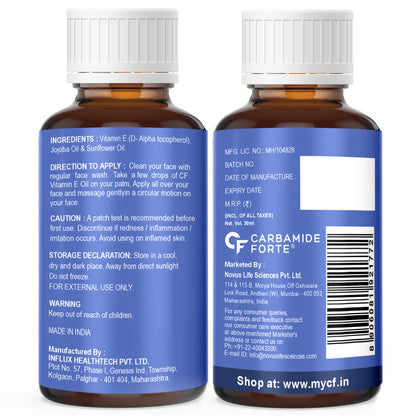 Carbamide Forte Vitamin E Oil For Face & Hair | Vitamin E for skin | Vitamin E supplement | Vitamin E Oil | 30000 IU |30ml