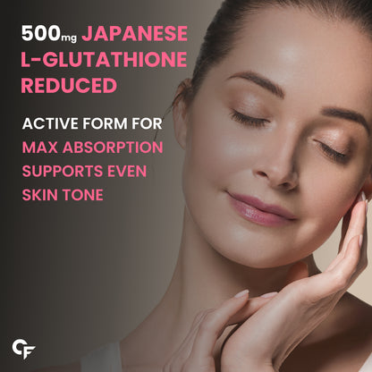 Carbamide Forte Japanese Reduced L Glutathione Tablets 500mg with Vitamin E | Glutathione with Hyaluronic Acid, Vitamin E, Lycopene & Biotin – 30 Veg Tablets Each