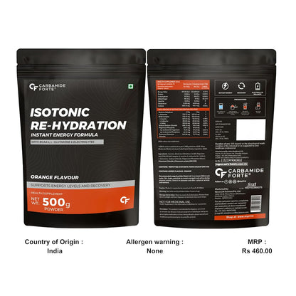 Isotonic Electrolyte Powder | BCAA | Glutamine Powder | Orange| 500g