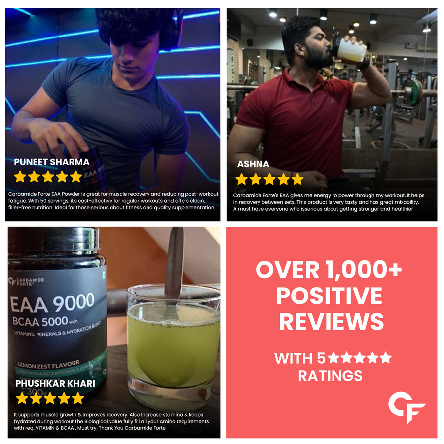 Carbamide Forte Eaa Supplement For Men & Women With Hydration Blend & Vitamins | Eaa intra workout Supplement With Bcaa 5000Mg - Cola Flavour - 50 Servings - Powder 300G