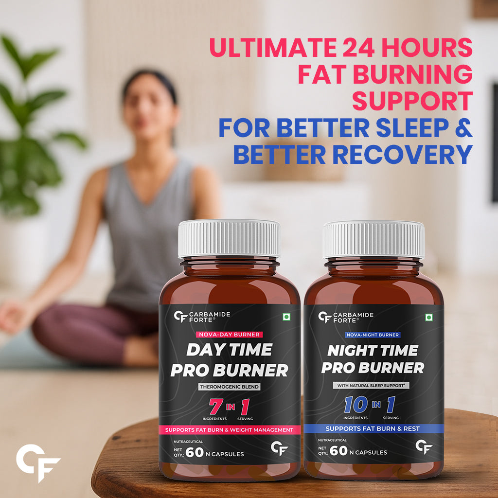 Carbamide Forte Day & Night Fat Burner for Weight Loss for Women and Men | With Garcinia Cambogia, great for Fat Weight Loss for Women and Men | 60 Weight Loss Supplement Capsules