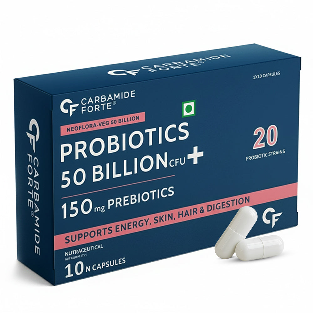 Probiotics + Prebiotics Blend Supplement | 50 Billion CFU & Gut health Support