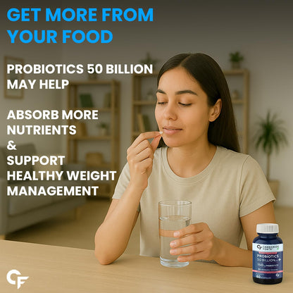 Probiotics + Prebiotics Blend Supplement | 50 Billion CFU & Gut health Support