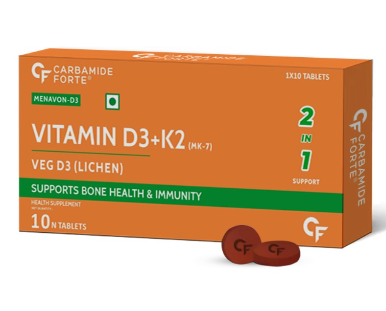 Vitamin D3 + K2 MK7 for Bone & Heart Health Support | 10 Tablets