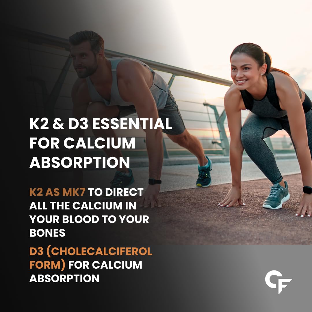 Vitamin D3 + K2 MK7 for Bone & Heart Health Support | 10 Tablets