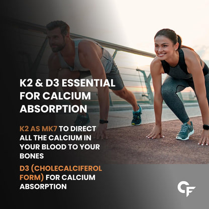Vitamin D3 + K2 MK7 for Bone & Heart Health Support | 10 Tablets