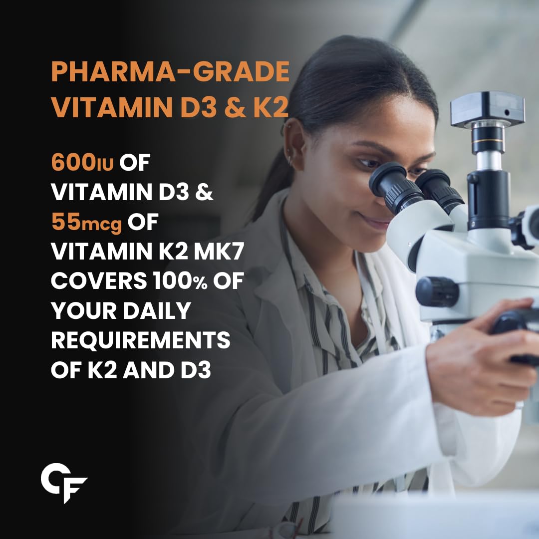 Vitamin D3 + K2 MK7 for Bone & Heart Health Support | 10 Tablets