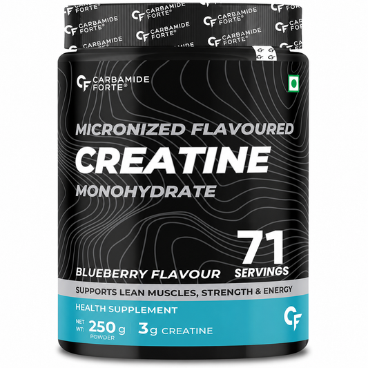 Flavoured Creatine Monohydrate for Strength, Power & Performance | Blueberry Flavour | 250g