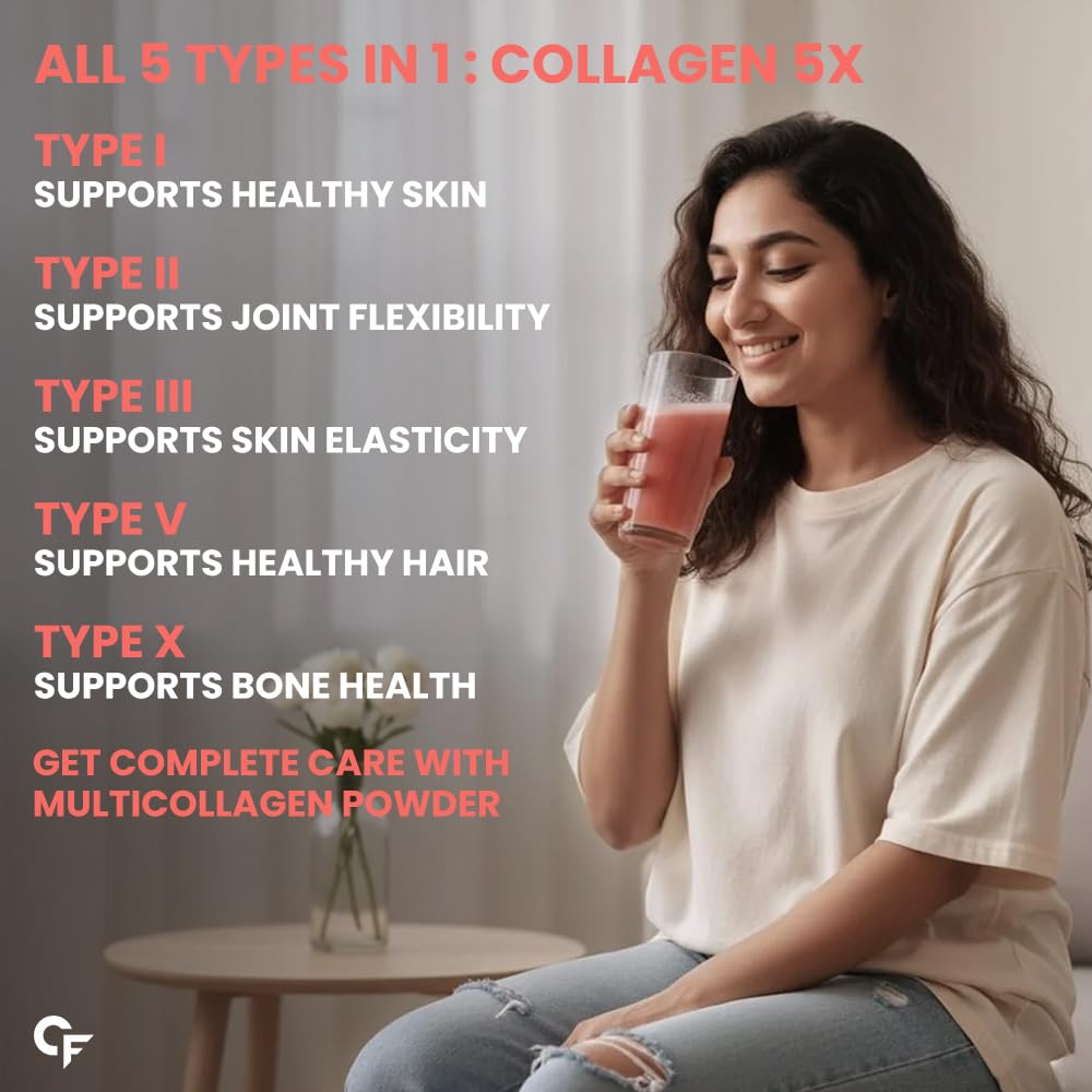 Hydrolyzed Multi Collagen Powder (Type I, II, III, V, X) – Marine-Sourced, Watermelon – 200 g for Skin, Hair & Joint Support