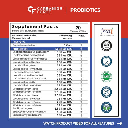 Probiotics with Prebiotic | Effervescent Tablets | 20 Tablets