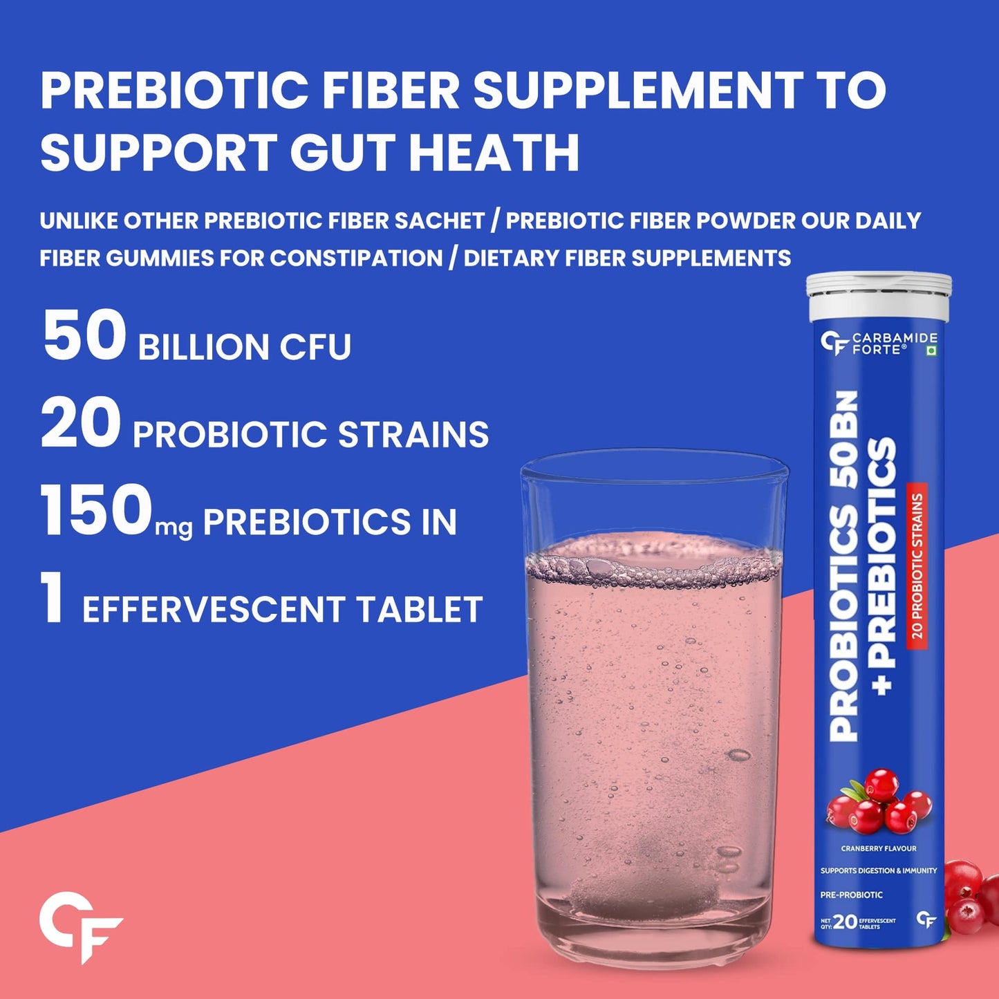 Probiotics with Prebiotic | Effervescent Tablets | 20 Tablets