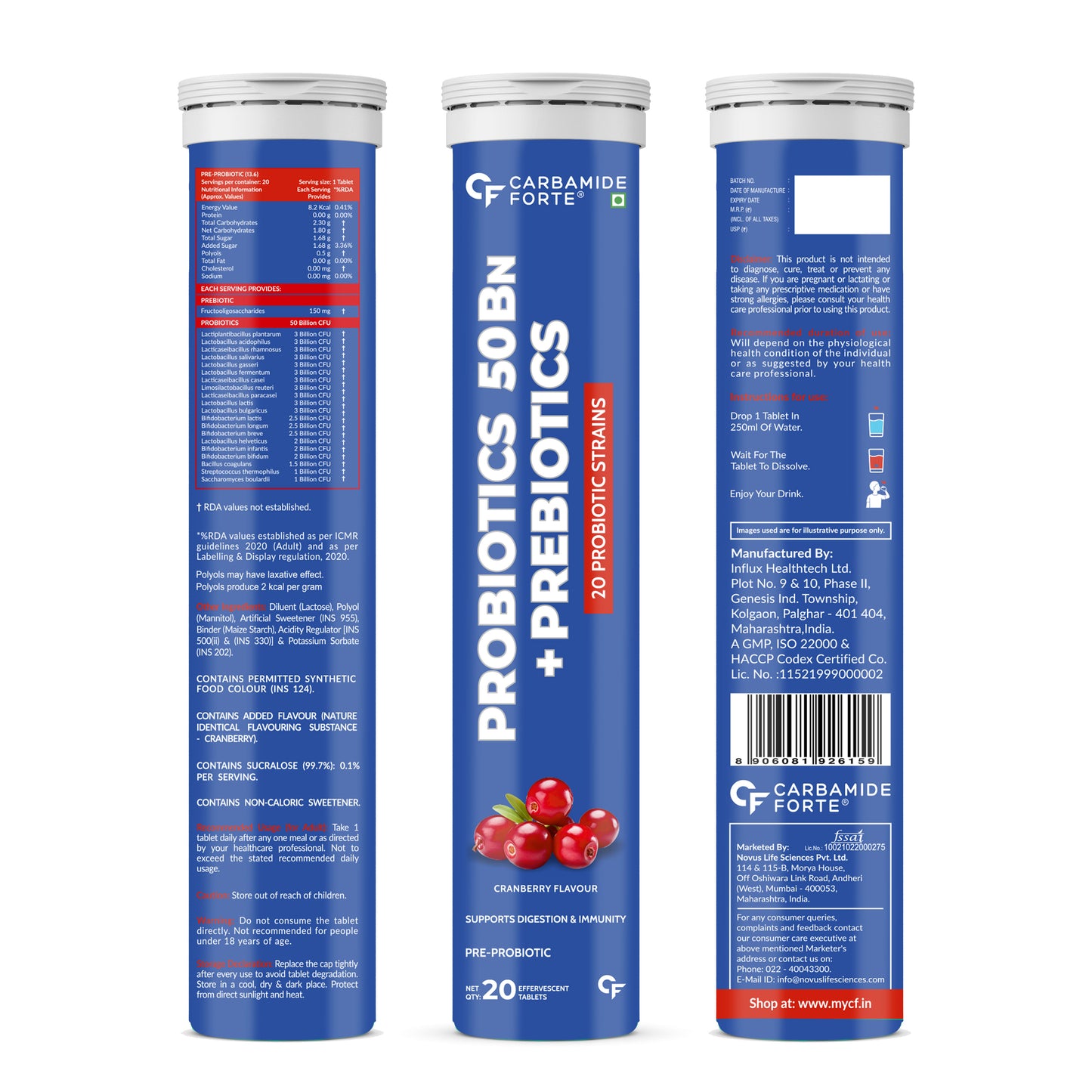 Probiotics with Prebiotic | Effervescent Tablets | 20 Tablets