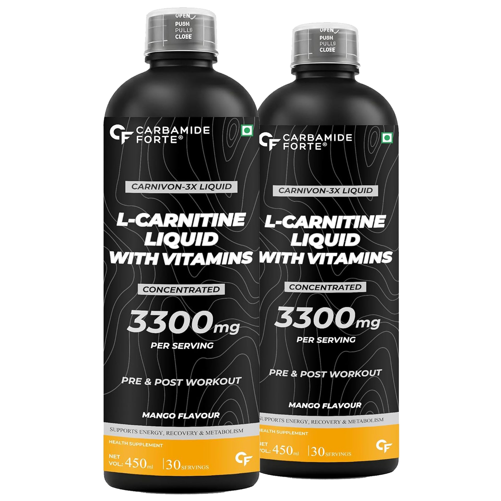 L-Carnitine Liquid 3300 mg  Converts Fat to Clean Energy for Workouts   Carbamide Forte
