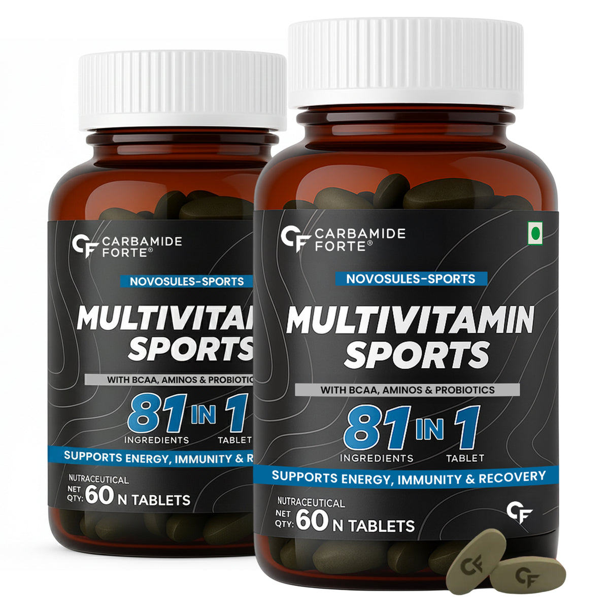 Multivitamin for Men & Women – 81 Ingredients for Strength, Energy & Recovery - Carbamide Forte - Pack of 2