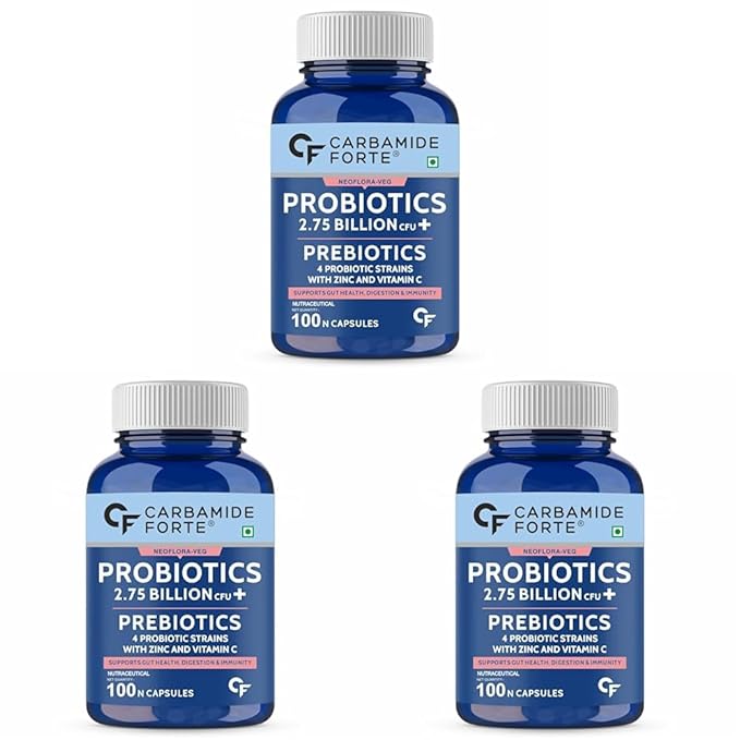 Carbamide Forte Probiotics Supplement 2.75 Billion with Prebiotics -100 Capsules