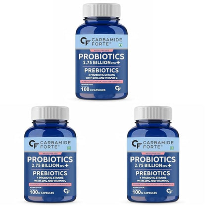 Carbamide Forte Probiotics Supplement 2.75 Billion with Prebiotics -100 Capsules