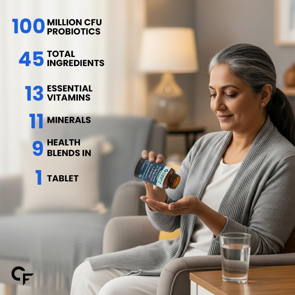 Salmon Fish Oil Omega 3 Capsule 1000mg and Multivitamin Tablets Combo | 60 Tablets + 60 Softgels - Carbamide Forte