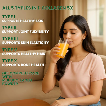 Multi Collagen Powder with 5 Types of Collagen Peptides (Type I, II, III, V, X)