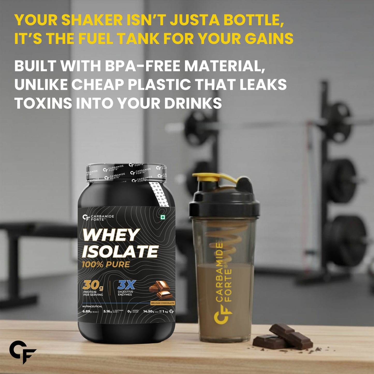 700ml Gym Shaker Bottle | 100% Leakproof Protein Shaker for Men & Women | Black